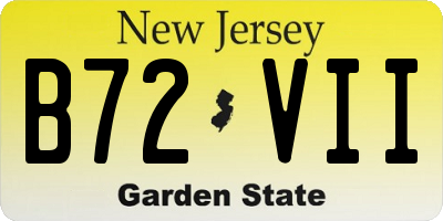 NJ license plate B72VII