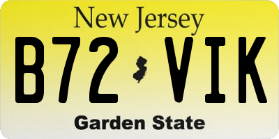 NJ license plate B72VIK