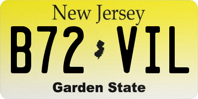 NJ license plate B72VIL