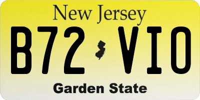 NJ license plate B72VIO