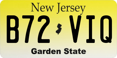 NJ license plate B72VIQ