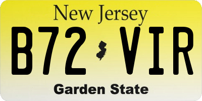NJ license plate B72VIR