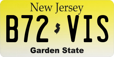 NJ license plate B72VIS