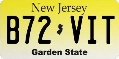 NJ license plate B72VIT
