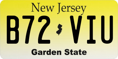 NJ license plate B72VIU