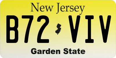 NJ license plate B72VIV