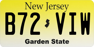 NJ license plate B72VIW