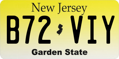 NJ license plate B72VIY