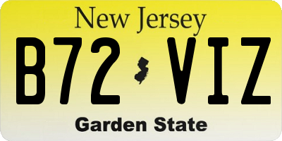 NJ license plate B72VIZ