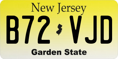 NJ license plate B72VJD