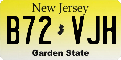 NJ license plate B72VJH