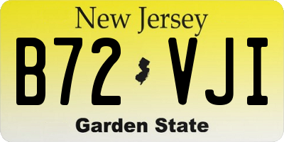 NJ license plate B72VJI