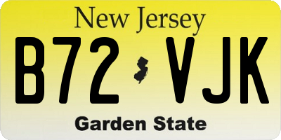 NJ license plate B72VJK