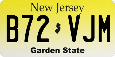 NJ license plate B72VJM