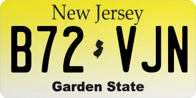 NJ license plate B72VJN