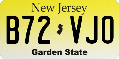 NJ license plate B72VJO