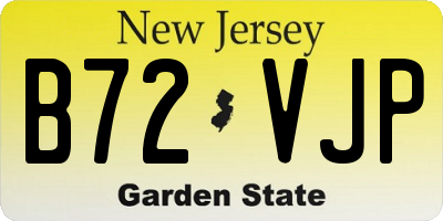 NJ license plate B72VJP