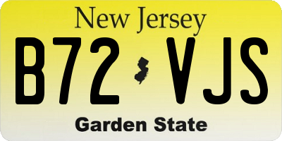 NJ license plate B72VJS