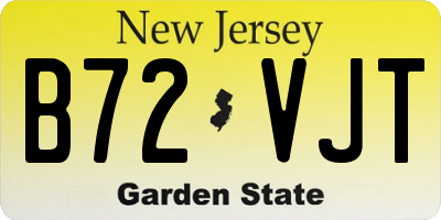 NJ license plate B72VJT