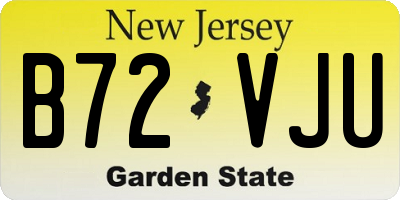 NJ license plate B72VJU