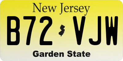 NJ license plate B72VJW