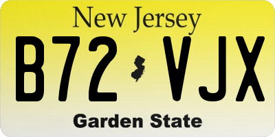 NJ license plate B72VJX