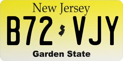 NJ license plate B72VJY