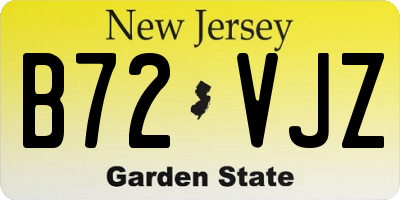 NJ license plate B72VJZ