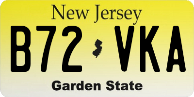NJ license plate B72VKA