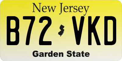 NJ license plate B72VKD