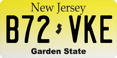 NJ license plate B72VKE
