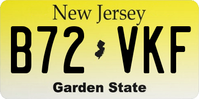 NJ license plate B72VKF