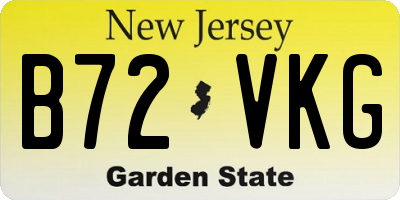 NJ license plate B72VKG