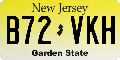 NJ license plate B72VKH