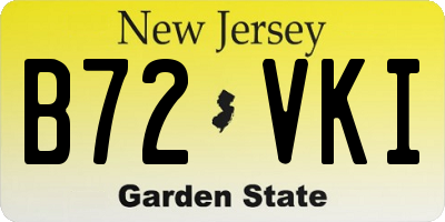 NJ license plate B72VKI