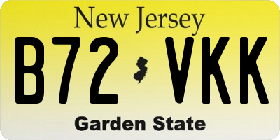 NJ license plate B72VKK