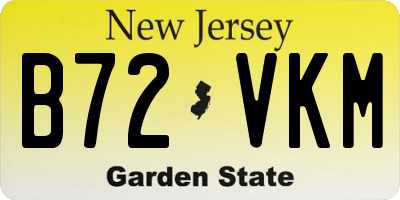NJ license plate B72VKM