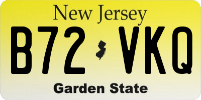 NJ license plate B72VKQ