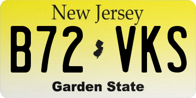 NJ license plate B72VKS