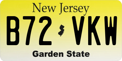 NJ license plate B72VKW