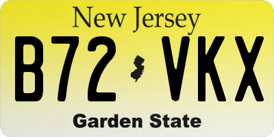 NJ license plate B72VKX