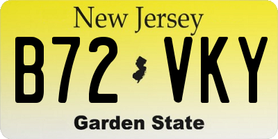 NJ license plate B72VKY