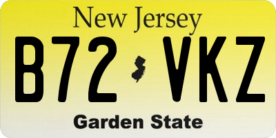 NJ license plate B72VKZ