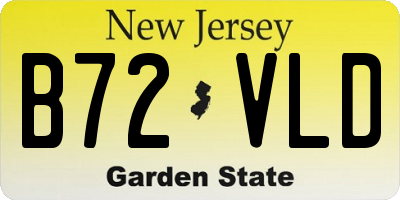 NJ license plate B72VLD
