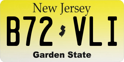 NJ license plate B72VLI