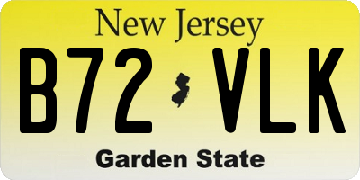 NJ license plate B72VLK