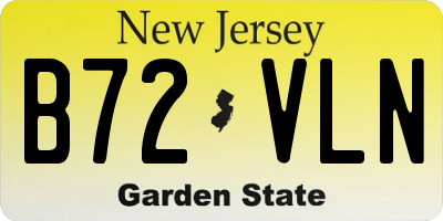 NJ license plate B72VLN