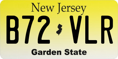 NJ license plate B72VLR