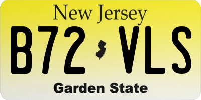 NJ license plate B72VLS