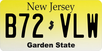NJ license plate B72VLW